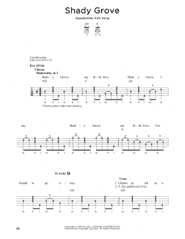 page one of Shady Grove (Banjo Tab)