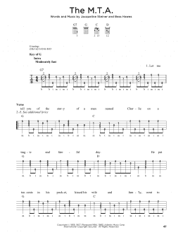 page one of The M.T.A. (Banjo Tab)