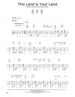 page one of This Land Is Your Land (Banjo Tab)