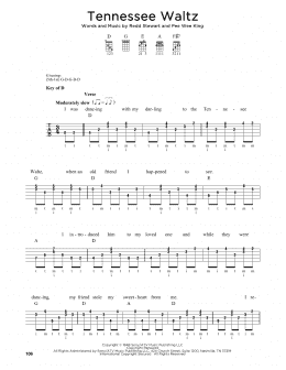 page one of Tennessee Waltz (Banjo Tab)