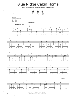 page one of Blue Ridge Cabin Home (arr. Greg Cahill) (Banjo Tab)