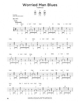page one of Worried Man Blues (Banjo Tab)