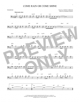 page one of Come Rain Or Come Shine (Trombone Solo)