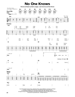 page one of No One Knows (Guitar Lead Sheet)