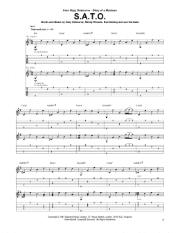 page one of S.A.T.O. (Guitar Tab)