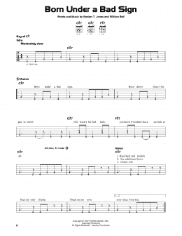 page one of Born Under A Bad Sign (Guitar Lead Sheet)