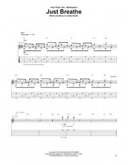 page one of Just Breathe (Guitar Tab)