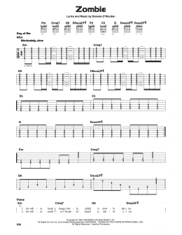page one of Zombie (Guitar Lead Sheet)