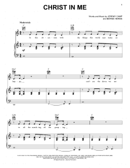 page one of Christ In Me (Piano, Vocal & Guitar Chords (Right-Hand Melody))