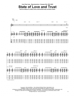 page one of State Of Love And Trust (Guitar Tab)