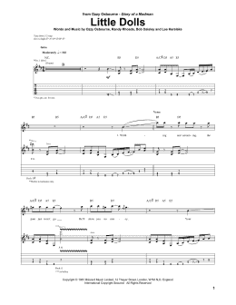 page one of Little Dolls (Guitar Tab)