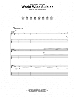 page one of World Wide Suicide (Guitar Tab)