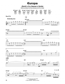 page one of Europa (Guitar Lead Sheet)