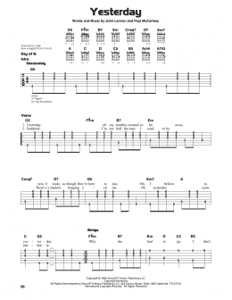 page one of Yesterday (Guitar Lead Sheet)