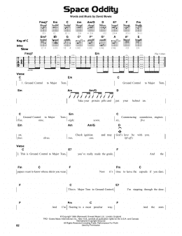 page one of Space Oddity (Guitar Lead Sheet)