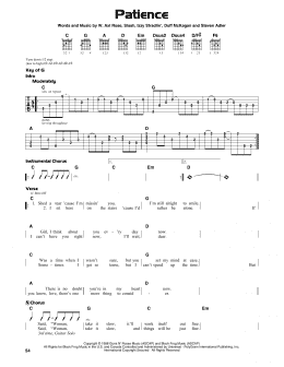 page one of Patience (Guitar Lead Sheet)