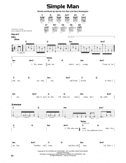 page one of Simple Man (Guitar Lead Sheet)