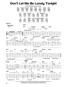 page one of Don't Let Me Be Lonely Tonight (Guitar Lead Sheet)