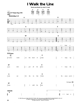 page one of I Walk The Line (Guitar Lead Sheet)