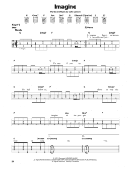 page one of Imagine (Guitar Lead Sheet)