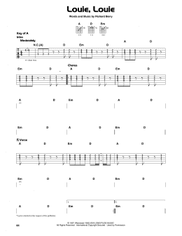 page one of Louie, Louie (Guitar Lead Sheet)
