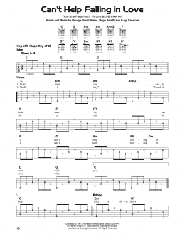 page one of Can't Help Falling In Love (Guitar Lead Sheet)