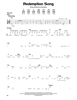 page one of Redemption Song (Guitar Lead Sheet)
