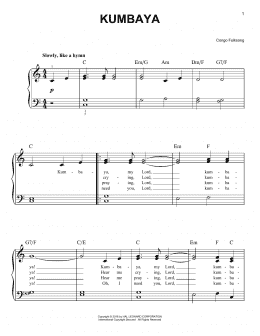 page one of Kumbaya (Easy Piano)