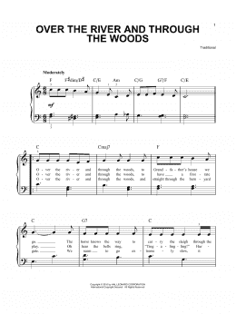 page one of Over The River And Through The Woods (Easy Piano)