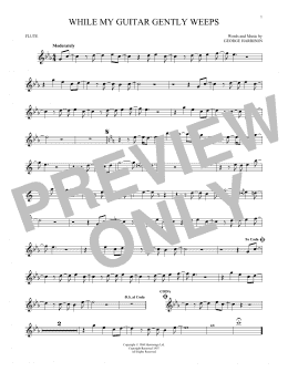page one of While My Guitar Gently Weeps (Flute Solo)