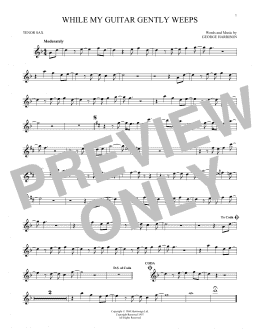 page one of While My Guitar Gently Weeps (Tenor Sax Solo)