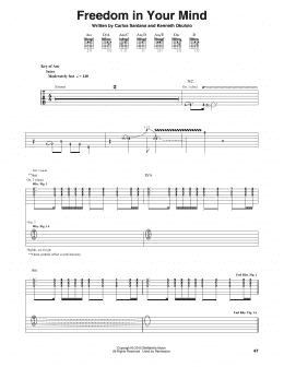 page one of Freedom In Your Mind (Guitar Tab)