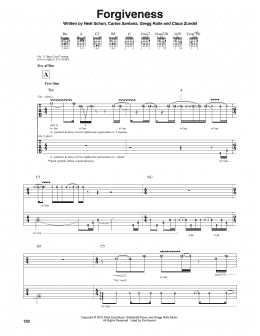 page one of Forgiveness (Guitar Rhythm Tab)