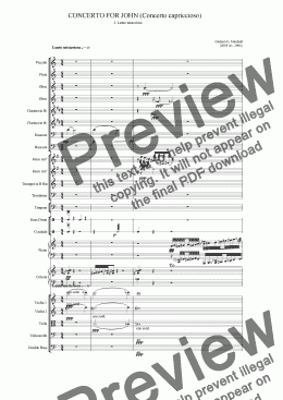 page one of CONCERTO FOR JOHN (Concerto Capriccioso) 2. Lento misterioso