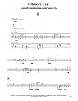 page one of Fillmore East (Guitar Rhythm Tab)