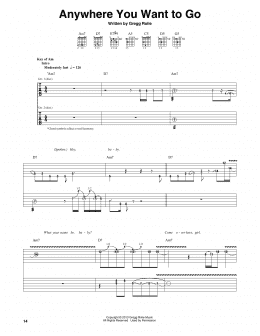 page one of Anywhere You Want To Go (Guitar Rhythm Tab)