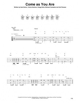 page one of Come As You Are (Guitar Tab)