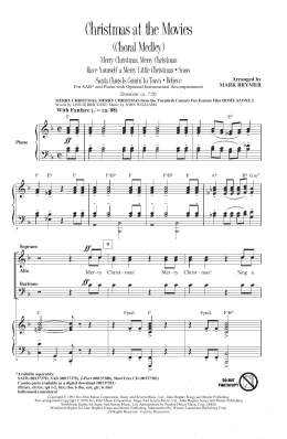 page one of Christmas At The Movies (Choral Medley) (SAB Choir)