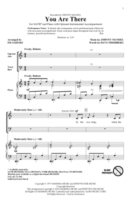 page one of You Are There (SATB Choir)