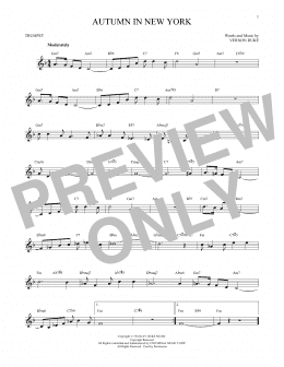 page one of Autumn In New York (Trumpet Solo)