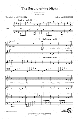 page one of The Beauty Of The Night (SSA Choir)