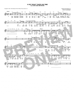 page one of A Guy What Takes His Time (Lead Sheet / Fake Book)