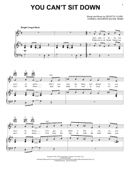 page one of You Can't Sit Down (Piano, Vocal & Guitar Chords (Right-Hand Melody))