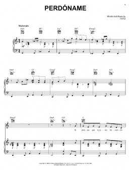 page one of Perdoname (Piano, Vocal & Guitar Chords (Right-Hand Melody))