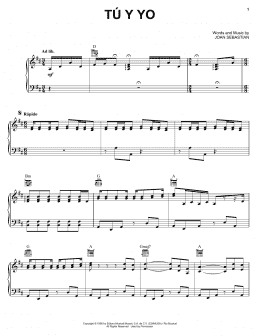 page one of Tú Y Yo (Piano, Vocal & Guitar Chords (Right-Hand Melody))