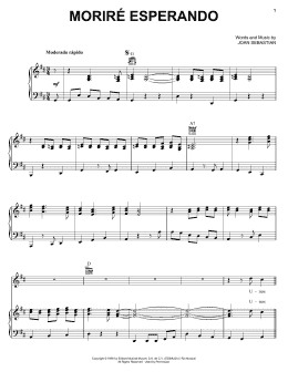 page one of Morire Esperando (Piano, Vocal & Guitar Chords (Right-Hand Melody))