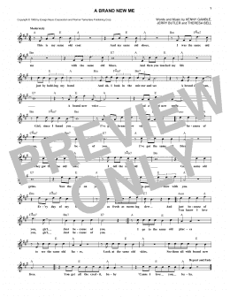 page one of A Brand New Me (Lead Sheet / Fake Book)