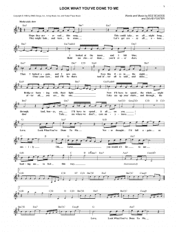page one of Look What You've Done To Me (Lead Sheet / Fake Book)