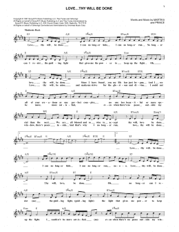 page one of Love...Thy Will Be Done (Lead Sheet / Fake Book)