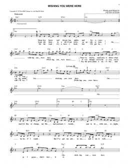page one of Wishing You Were Here (Lead Sheet / Fake Book)
